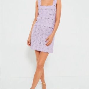 Tuckernuck Hyacinth House Colby Lavender Crochet Mini Skirt Size Large New